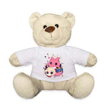 Teenage Tier Dinosaurier Monster Hamster Pink Kopf - Teddy - Weiß - Vorne