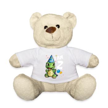 I'm 2 Turtles Turtle 2nd Birthday - Teddy Bear - white - Front