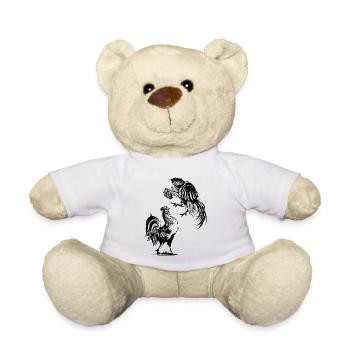 Combat De Coqs, Poulet, Poule, Oeuf, Coq - Nounours - blanc - Devant