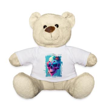 Totenkopfdame mit Sonnenbrille - Teddy - Weiß - Vorne