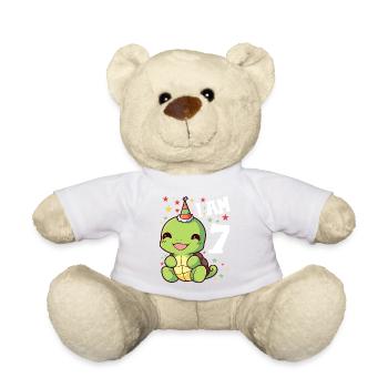 Ich bin 7 Schildkröten Schildkröte 7. Geburtstag - Teddy - Weiß - Vorne