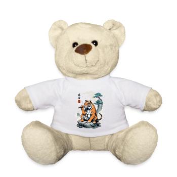 Ukiyo-E Stil Yokai Tiger Retro Streetwear Kunst - Teddy - Weiß - Vorne