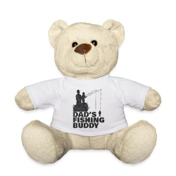 Angeln Angler Vater Sohn Dad's Fishing Buddy - Teddy - Weiß - Vorne