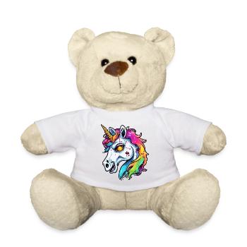Einhorn / Fabelwesen / Märchen / Magie / Glitzer - Teddy - Weiß - Vorne