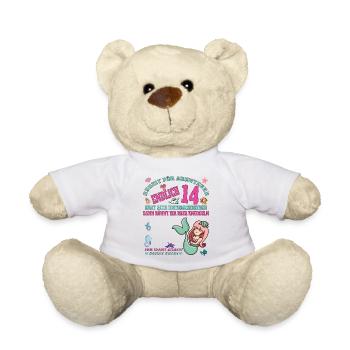 14th Birthday Girl & Boy Guestbook - Teddy Bear - white - Front