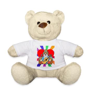 Hippie Wichtel Zwerg Herz Ekstase High Musik - Teddy - Weiß - Vorne