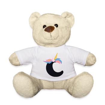 Licorne lettre arc en ciel Style « C » | Être unique - Nounours - blanc - Devant