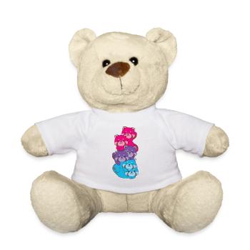 drapeau androgyne fierté LGBTQ mignon panda roux - Nounours - blanc - Devant