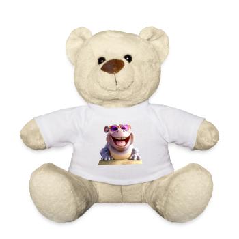 Nilpferd Flusspferd Papa Hippopotamus Cooles Hippo - Teddy - Weiß - Vorne