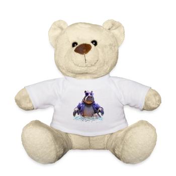 Nilpferd Flusspferd Papa Hippopotamus Cooles Hippo - Teddy - Weiß - Vorne