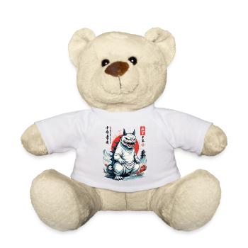 Monster Katze Japan Streetwear Katzen Design - Teddy - Weiß - Vorne