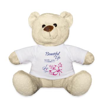 I love you Valentine Herz - Teddy - Weiß - Vorne