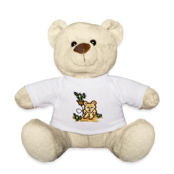 Ugly bear in desert sand - Teddy Bear - white - Front
