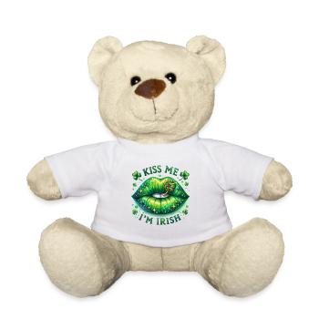 Küss mich, ich bin Irisch - St. Patrick's Day - Teddy - Weiß - Vorne
