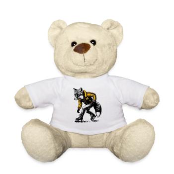 Ice skating fox - Teddy Bear - white - Front