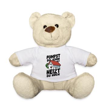 Pumpst du schon oder heizt du noch? - Wärmepumpe - Teddy - Weiß - Vorne
