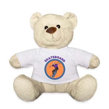 Skateboarding - Teddy Bear - white - Front