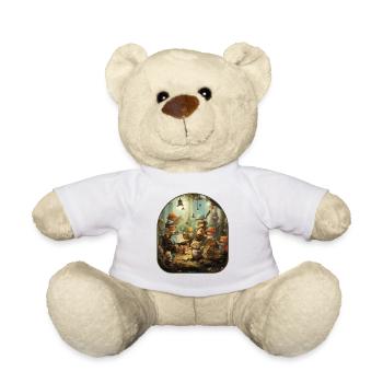 Musikalische Waldkatzen und Pilze in einem harmonischen - Teddy - Weiß - Vorne