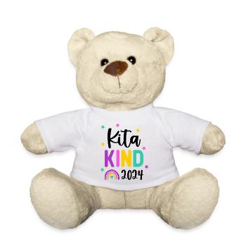 Kitakind 2024 Regenbogen Kindergarten Kita Mädchen - Teddy - Weiß - Vorne
