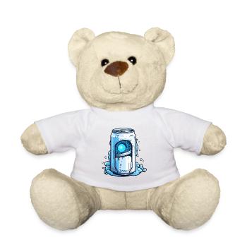 Robot Cyborg Beverage Can - Teddy Bear - white - Front