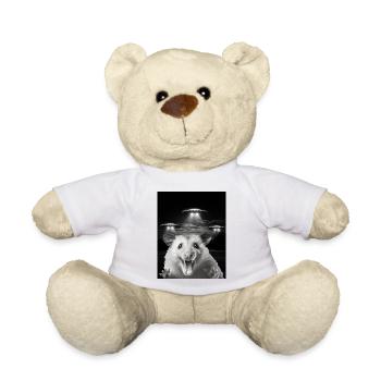 Funny possum selfie in front of UFOs Opossum UFO - Teddy Bear - white - Front
