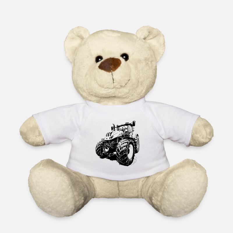 Tracteur - Nounours - blanc
