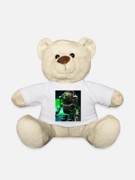 Digitale Kunst eines Roboter-Mikrofons - Teddy - Weiß