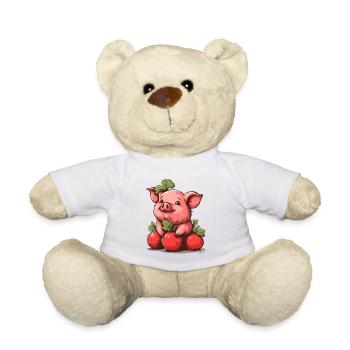 Mignon petit cochon de légumes radis - Nounours - blanc - Devant
