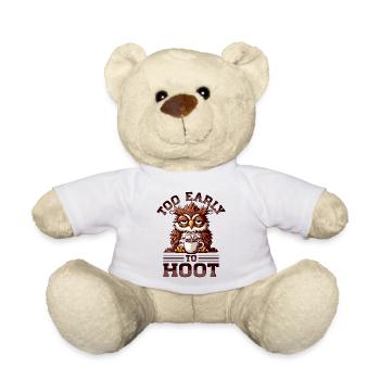 Mürrische Eule Mit Kaffee - Nounours - blanc - Devant