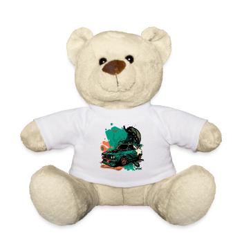 Japanese JDM Car Art - Teddy Bear - white - Front