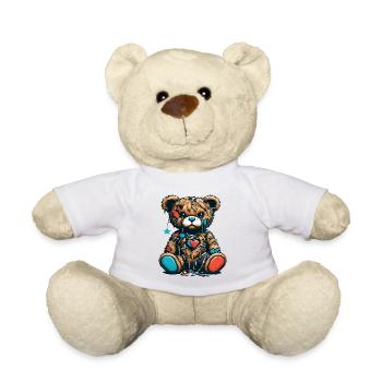 Abgenutzter Vintage Teddybär - Teddy - Weiß - Vorne