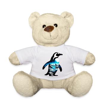 Verzierter Pinguin mit arktischer Landschaft gemalt - Teddy - Weiß - Vorne