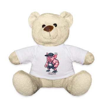 Bodybuilder Muscle Gym Cochon - Nounours - blanc - Devant