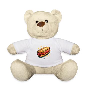 Chaud et savoureux : sandwich sandwich - Nounours - blanc - Devant