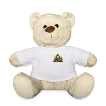Tiny Gardener's Paradise Niedliches Taschengarten-T-Shirt - Teddy - Weiß - Vorne