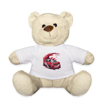 Rotes Sportwagen-Cartoon: Japan JDM Turbo Speed - Teddy - Weiß - Vorne