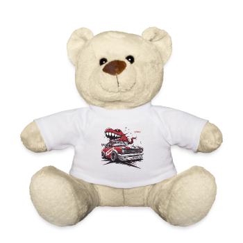 Domo, der japanische Dino: JDM-Rennauto - Teddy - Weiß - Vorne