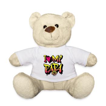 Ich liebe meinen Papa Awesome Graffiti Style Familienzitat - Teddy - Weiß - Vorne