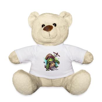 tortue de dessin animé drôle : tortue pirate - Nounours - blanc - Devant