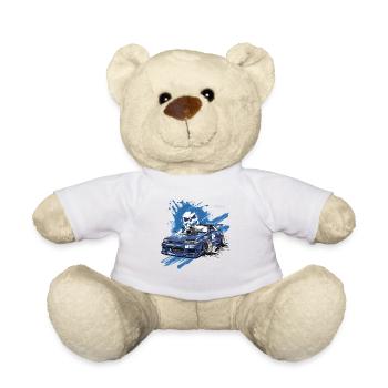 Impact Blue JDM Street Racer Car - Teddy Bear - white - Front