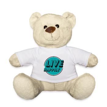 Live Happily Retro Kreis - Teddy - Weiß - Vorne