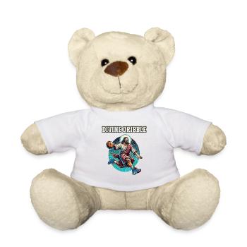 Funny dribbling Jesus Christian Basketball Gift - Teddy Bear - white - Front