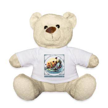 Zombie Surfer T-Shirt, Halloween-Strandparty - Teddy - Weiß - Vorne