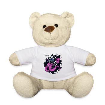 The Space Race Plaid Pattern Pilot Pig - Teddy Bear - white - Front
