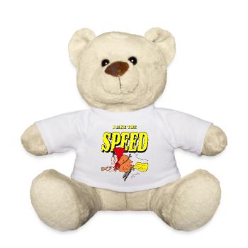 Une sorcière chevauche un balai - Nounours - blanc - Devant