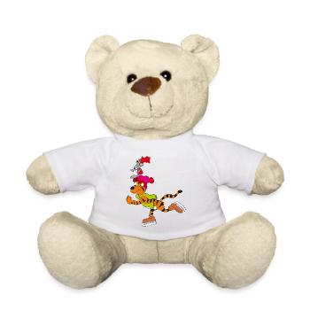 Schlittschuhlaufen mit dem Tiger - Teddy - Weiß - Vorne