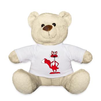 Red fox smiling cheerfully - Teddy Bear - white - Front