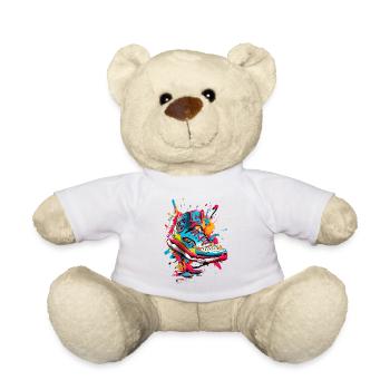 Sneaker graffiti coloré - Nounours - blanc - Devant