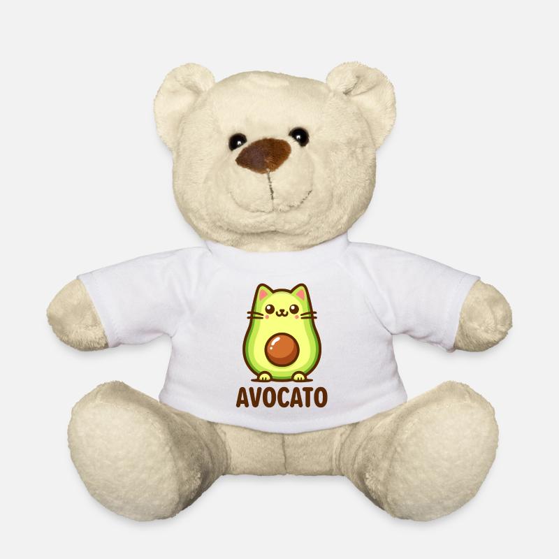 Avocato - Das süße Katzen-Avocado Shirt - Teddy - Weiß