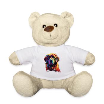 Léonberg coloré aquarelle - Nounours - blanc - Devant